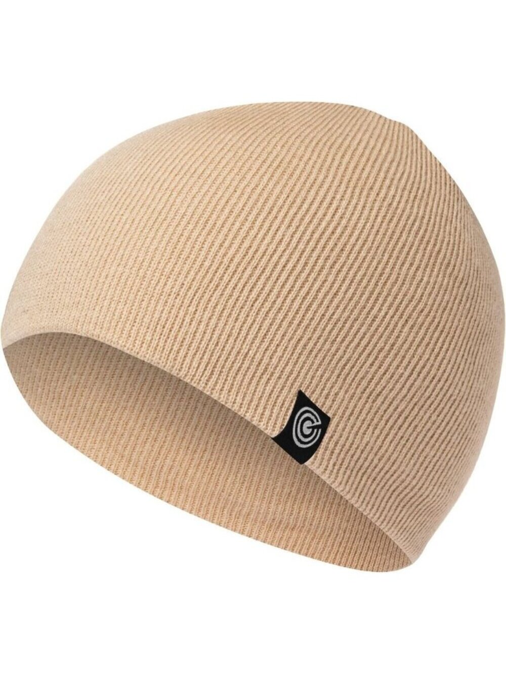 Unisex Beige 100% Acrylic Ribbed Soft Knit Warm and Durable Winter Beanie Cap